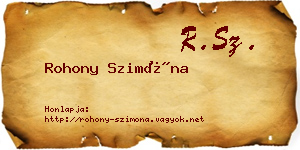 Rohony Szimóna névjegykártya
